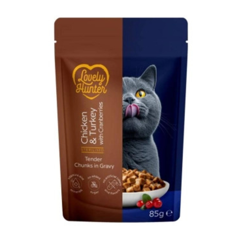 Lovely Hunter STERIL CAT piletina, puretina i brusnice 85g