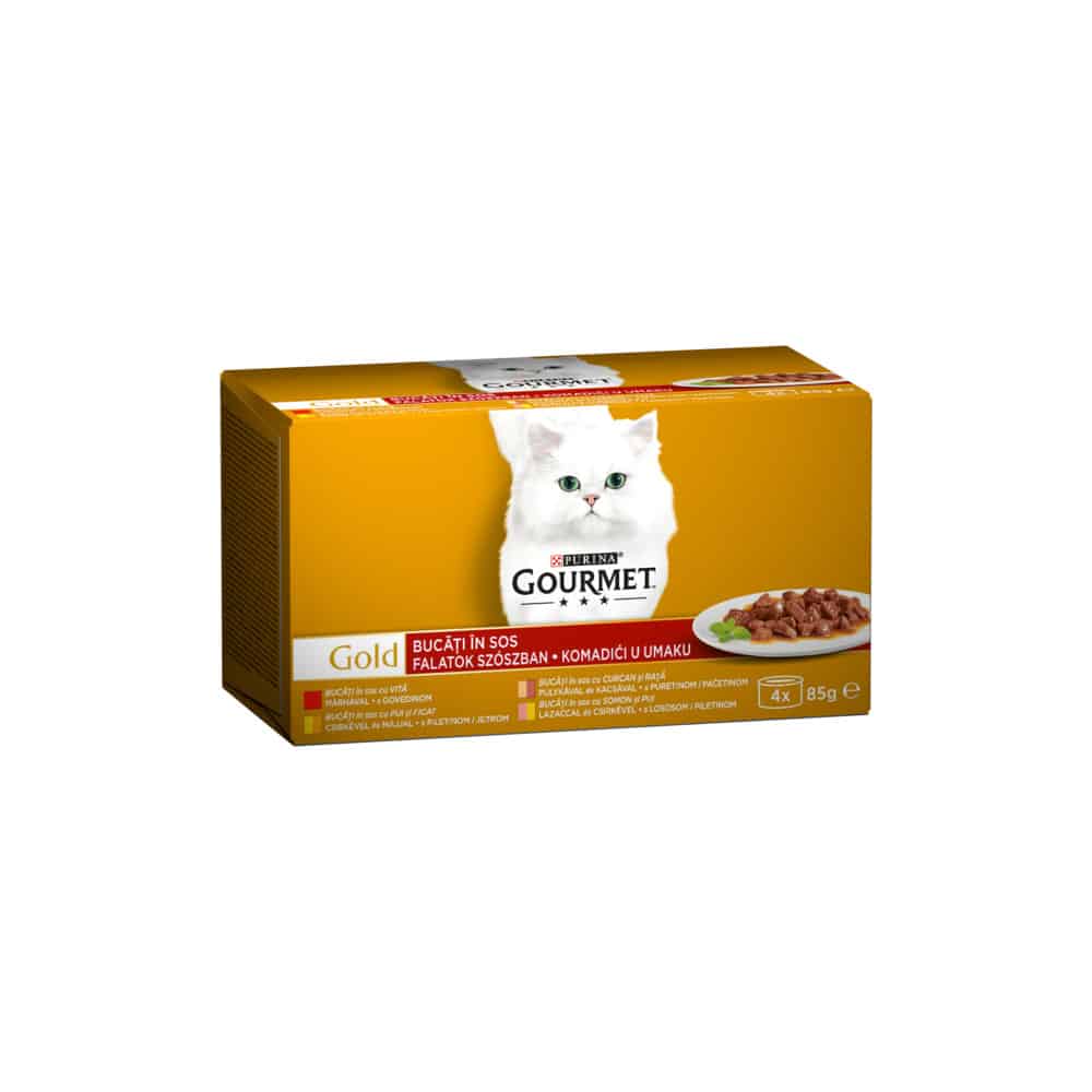 Gourmet Gold Multipack - govedina, tuna, puretina, jetra 4x85 g