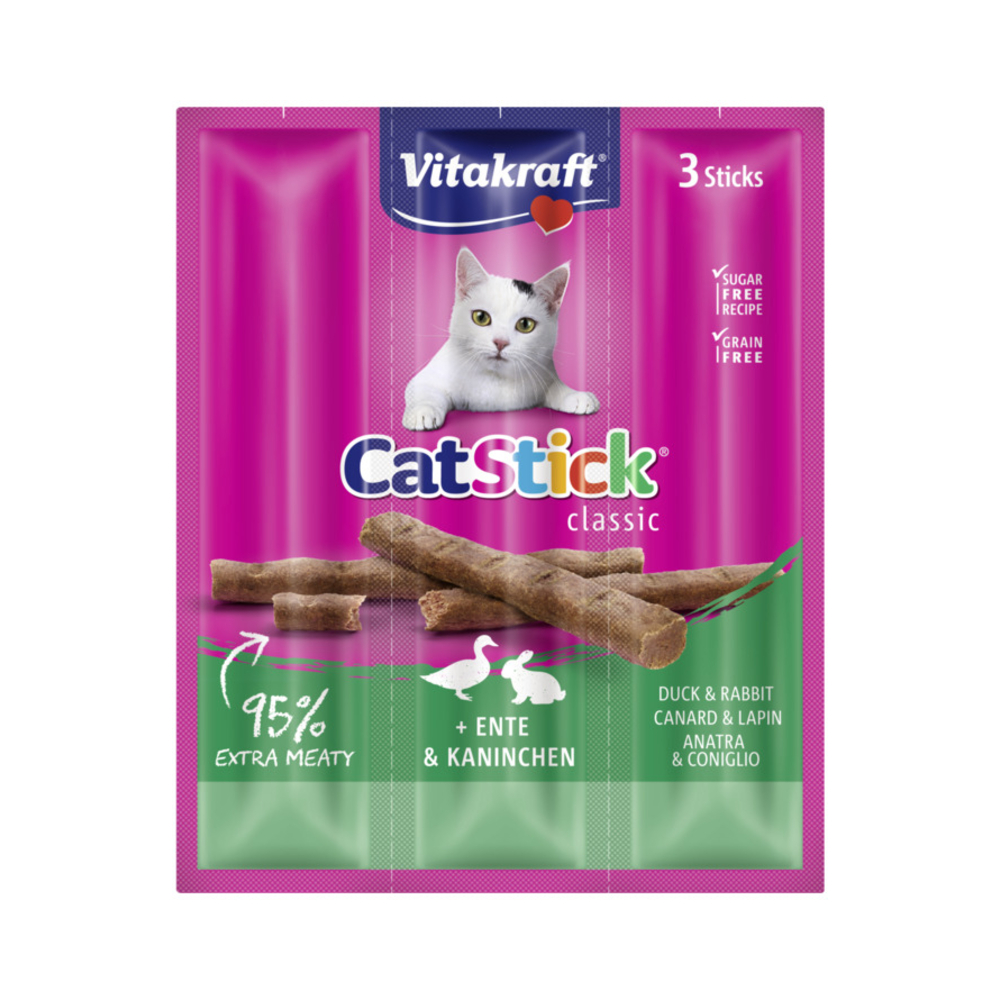VITAKRAFT Poslastica Cat-Stick mini patka/kunić 3 kom
