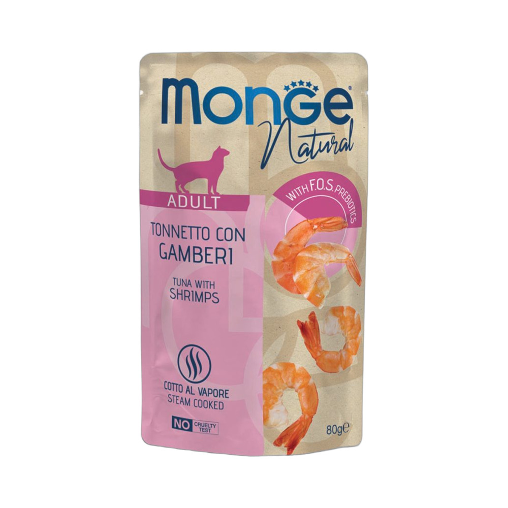 MONGE Natural tuna i škampi 80g