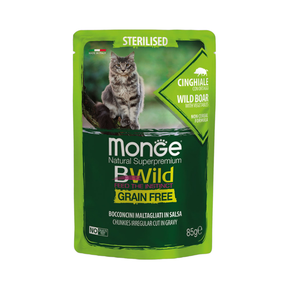 MONGE cat BW Sterilized divlja svinja&povrće 85g