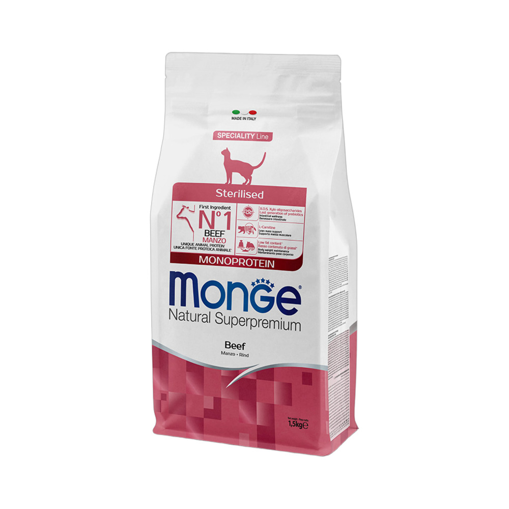 MONGE cat MONO Sterilized govedina 1,5kg