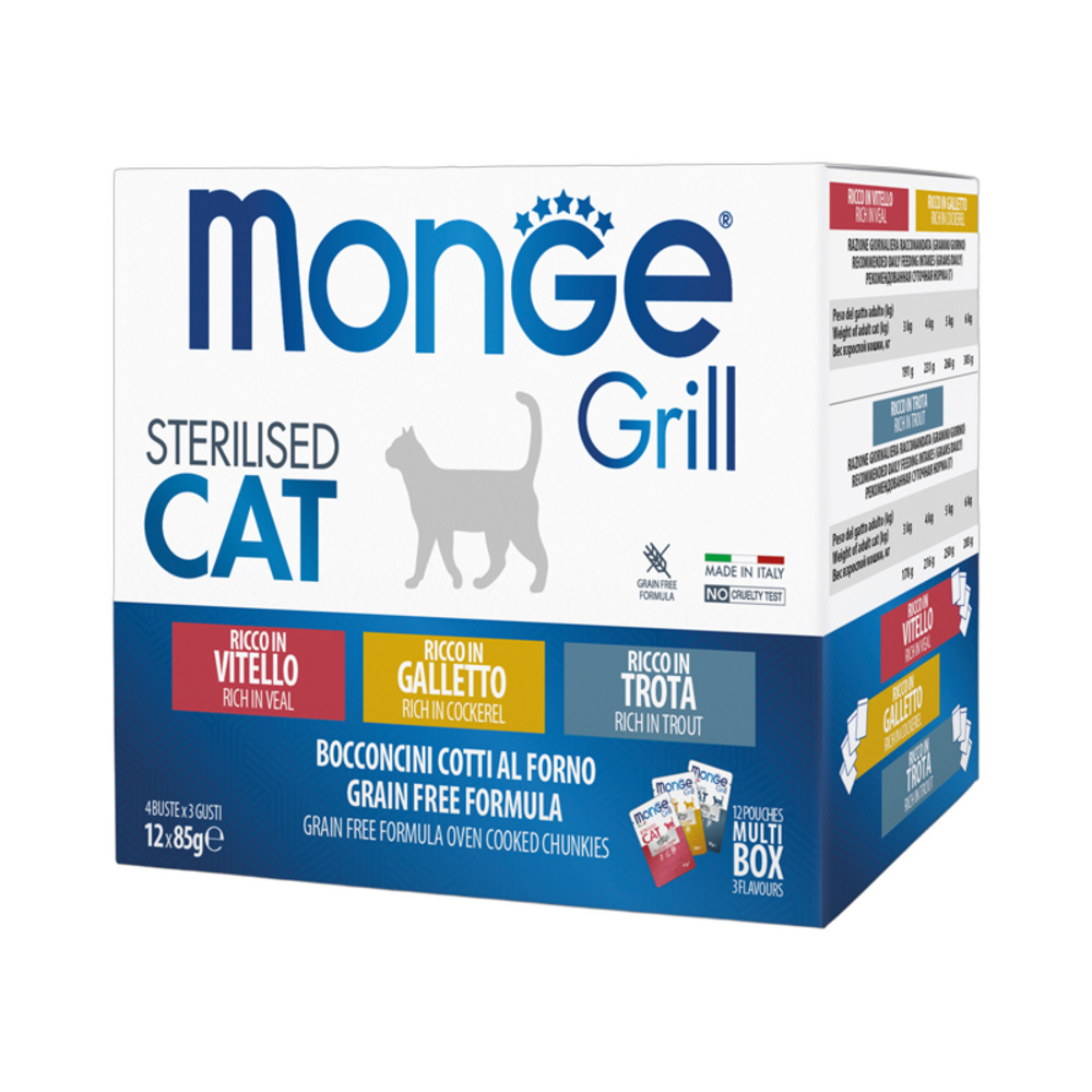 MONGE cat Grill multipack sterilised 12x85g