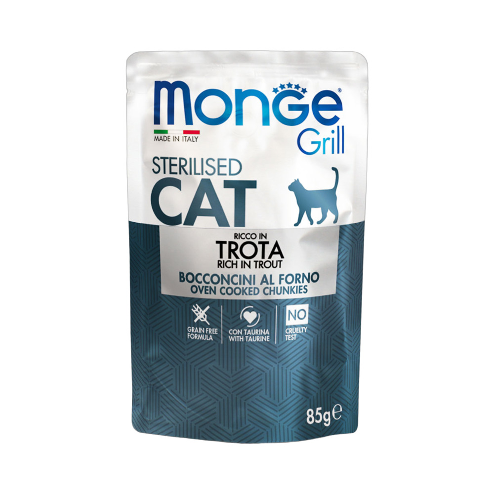 MONGE cat Grill sterilised pastrva 85g