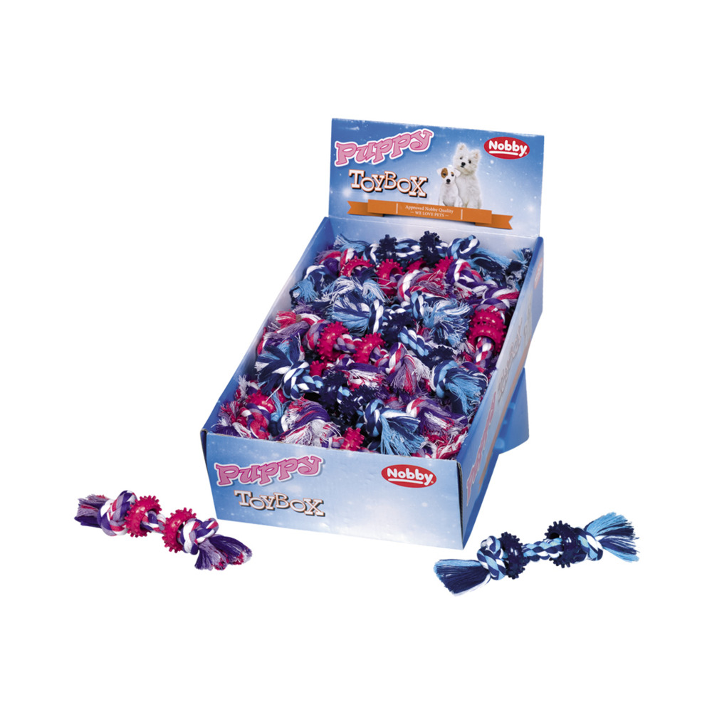 Nobby Igračka uže s gumenim prstenima za štence 30 g, 16 cm