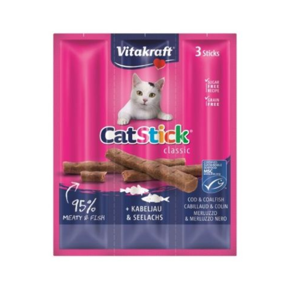 VITAKRAFT Poslastica Cat-Stick mini bakalar 18 g