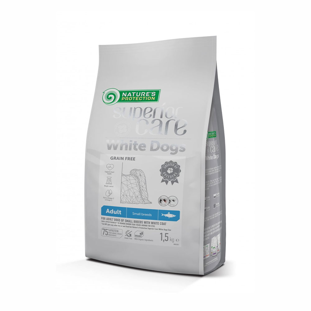 Nature's Protection GF White dogs adult Hering 1,5 kg