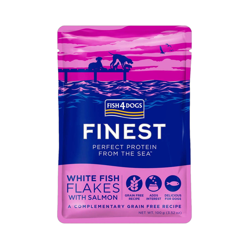 Fish4Dogs Flakes bijela riba i losos 100g