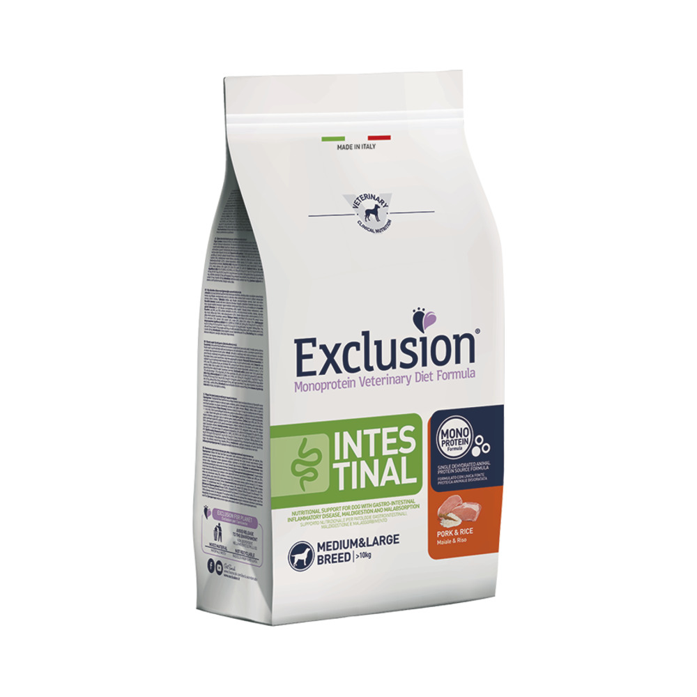 EXCLUSION DOG Intestinal svinjetina&riža adult M/L 12KG