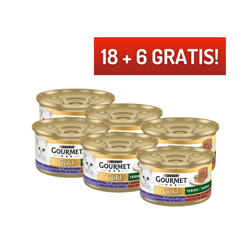 Gourmet Gold  Janjetina+Pačetina 85g 18+6 gratis
