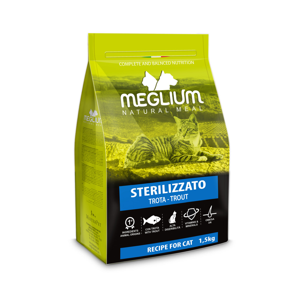 Meglium Cat Sterilised pastrva 1,5 kg