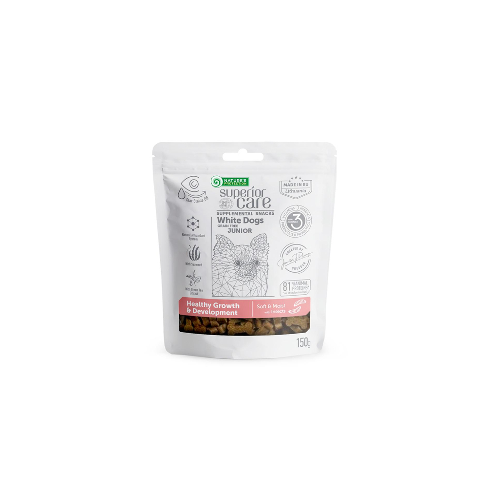 NP SC White dog GF Junior Healthy poslastica insekti 150g