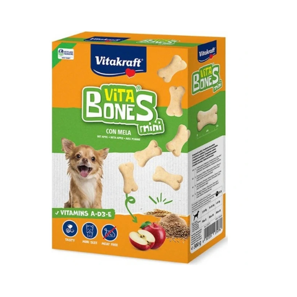 VITAKRAFT Keksi Vita Bones MINI jabuka 300g