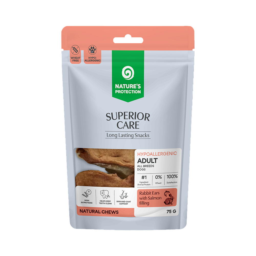 Nature's Protection Superior Care Dog All breed Zečje uho + losos 75g