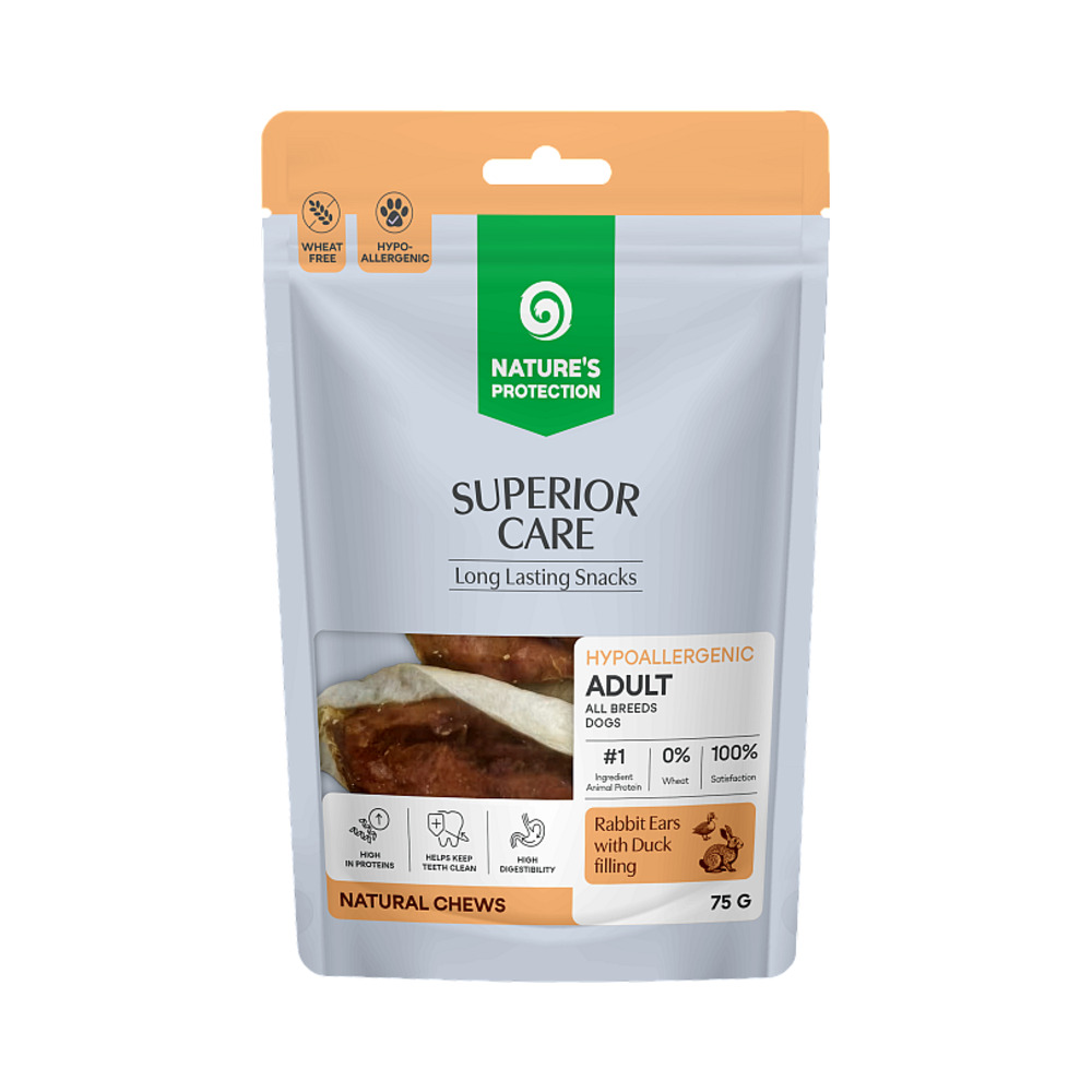 Nature's Protection Superior Care Dog All breed Zečje uho + patka 75g