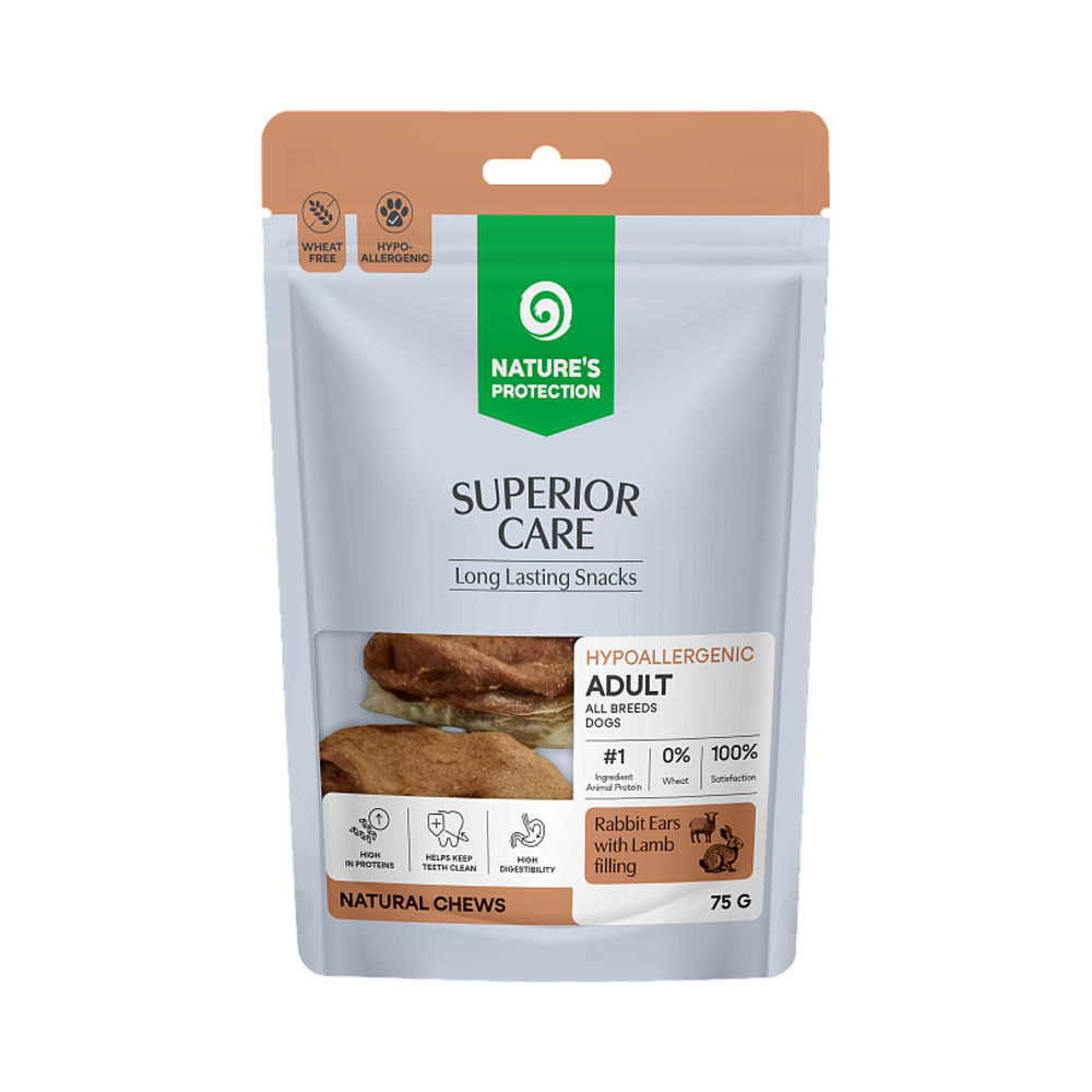 Nature's Protection Superior Care Dog All breed Zečje uho + janjetina 75g