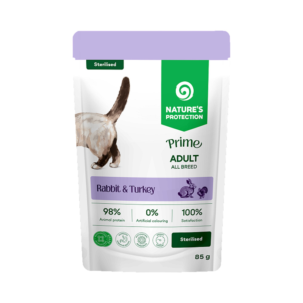 Nature's Protection PRIME Cat Sterilised zec i puretina 85g