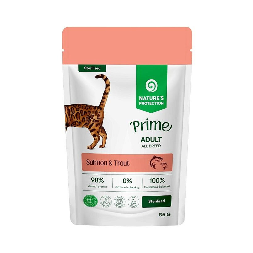 Nature's Protection PRIME Cat Sterilised losos i pastrva 85g